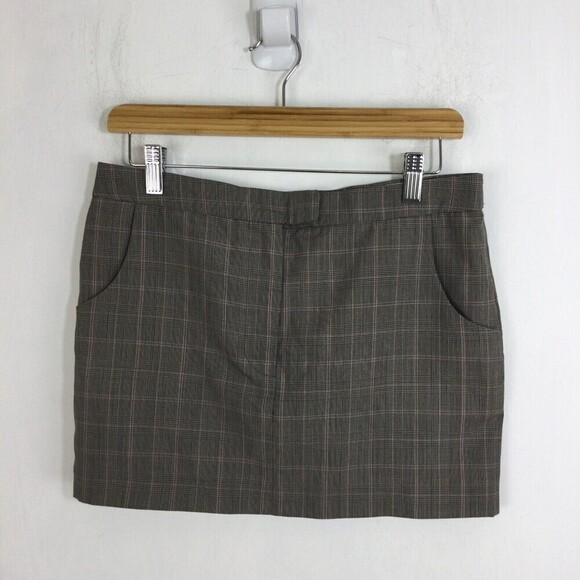 Stella Mccartney Polyester Blend Checkered Mini Skirt Gray Size 40 - Picture 6 of 6